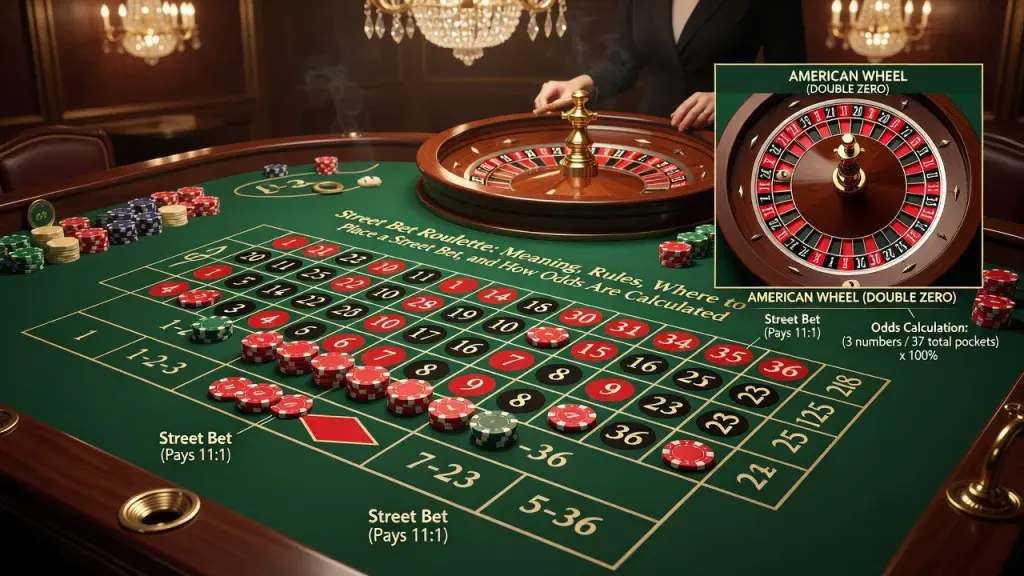 Street Bet Roulette: Meaning, Rules, Where to Place a Street Bet, and How Odds Are Calculated